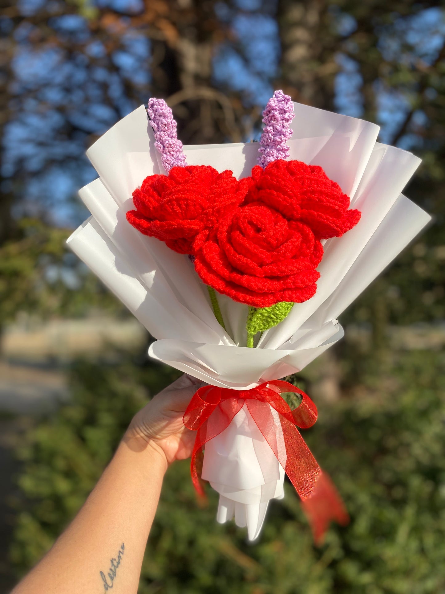 Bouquet di 3 rose model Rossa