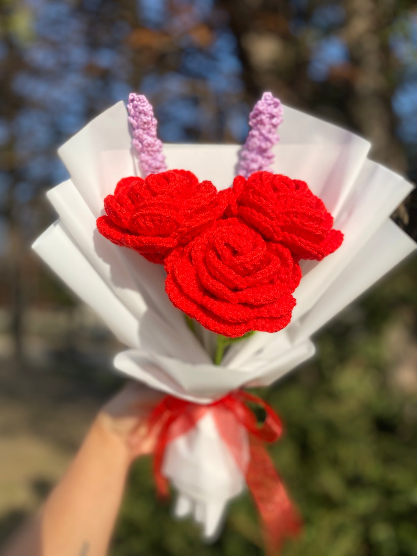 Bouquet di 3 rose model Rossa